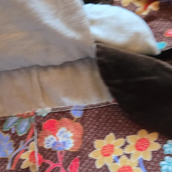 Boho Scalloped Layered Velvet Skirt in Brown - Picture 4 of 12